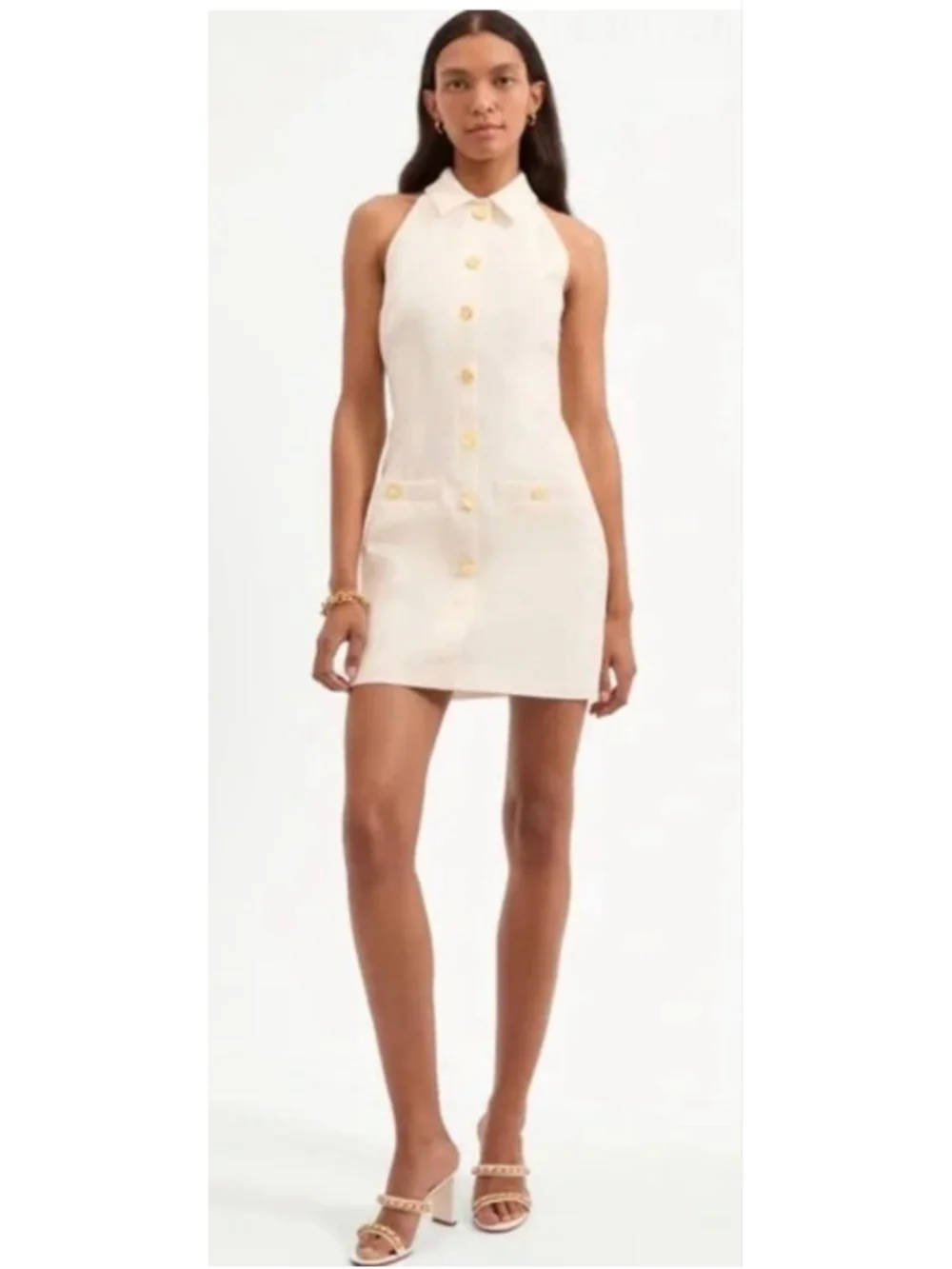Veronica Beard Roxanne Off White Sleeveless Mini Dress 12 NWT - Picture 3 of 5